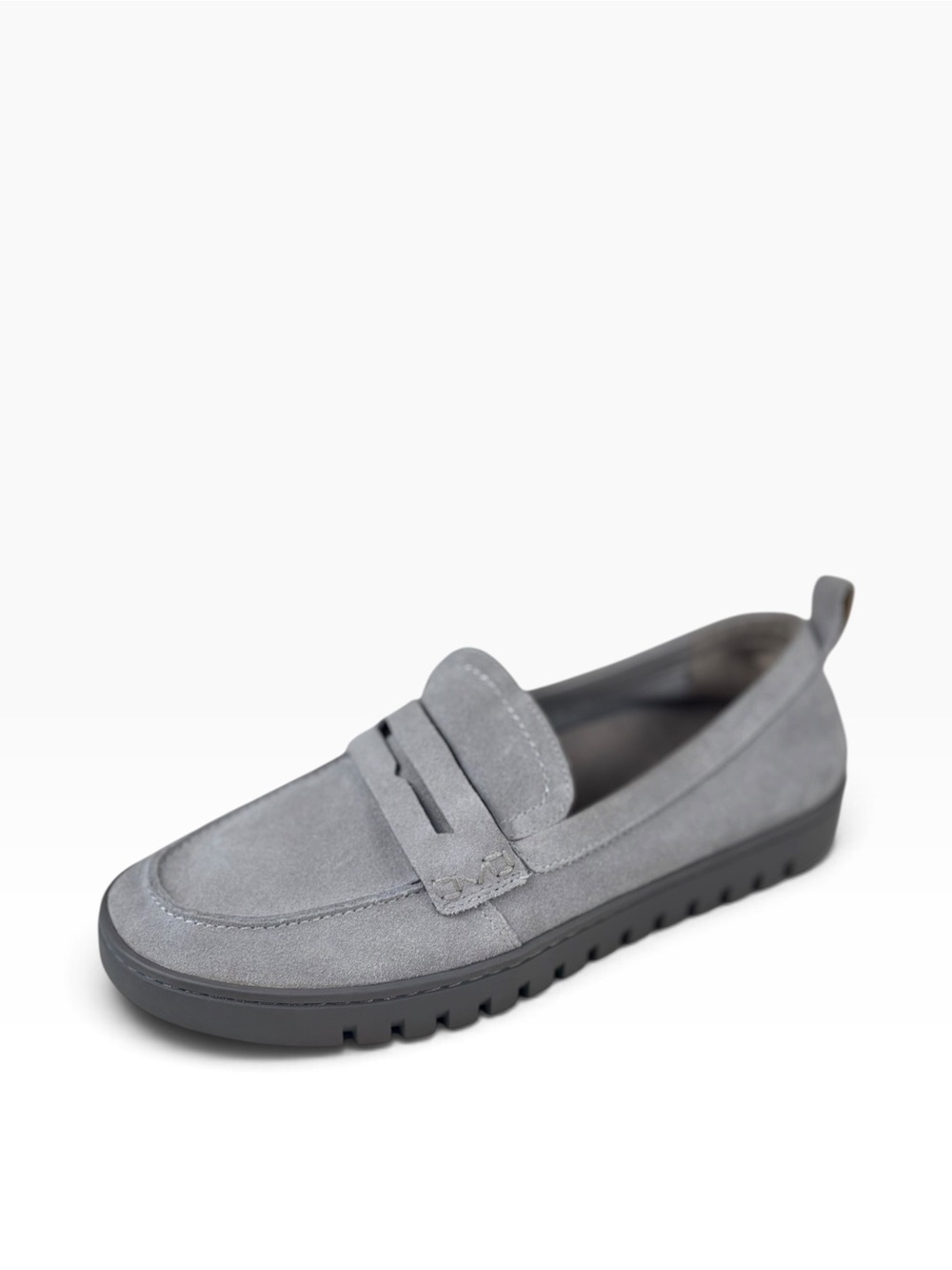 Vionic Uptown Suede Penny Loafer Grey Womens Size 8.5 W Gray Suede Loafers Flats